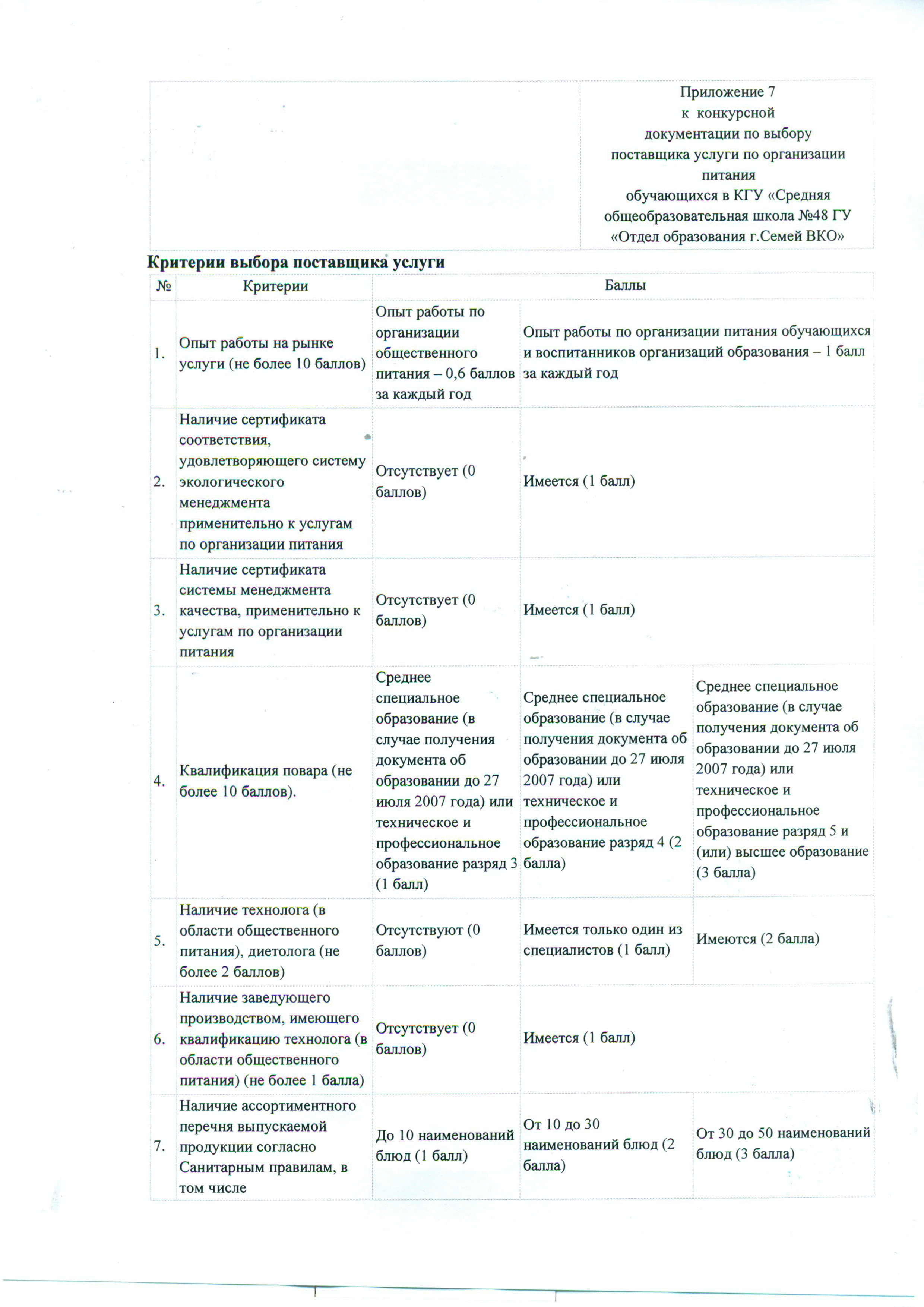 Критерии