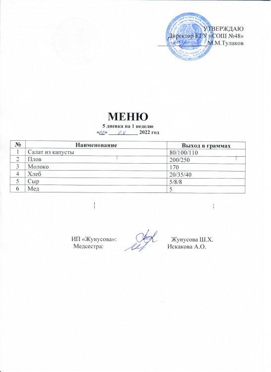 Меню